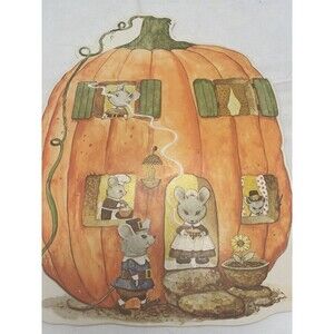 Norcross Die Cut Mouses in the Pumpkin House Fall Cardboard Wall Decoration 12"